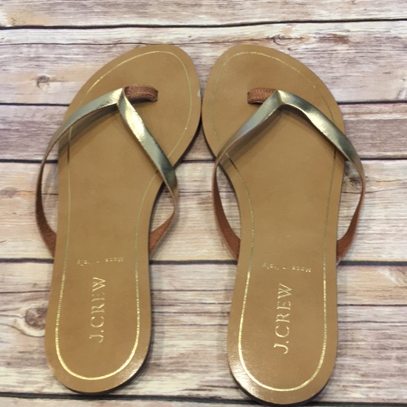 J. Crew Shoes - J.CREW “RIO” metallic gold sandals (8)